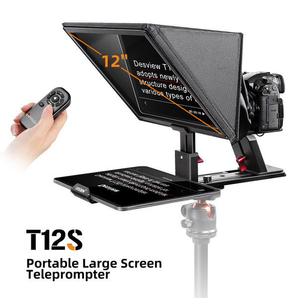 Prompteur Desview T12 - Pour Smartphone et Tablette jusqu'a 11 pouces