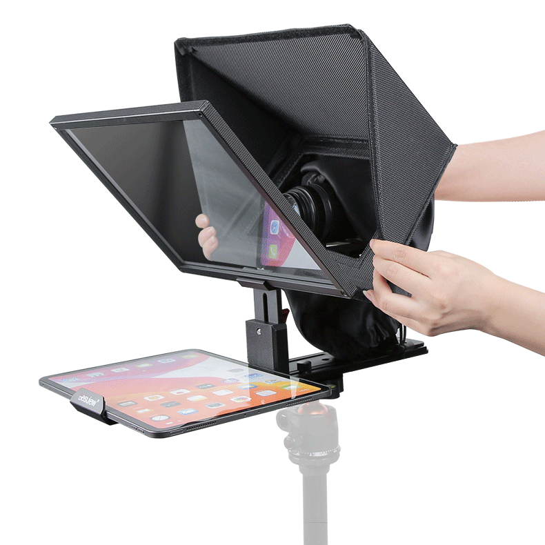 Desview T12S Teleprompter, 12.9 inch Aluminium Alloy Teleprompter with Remote Control, High Display Glass, Compatible with iPhone/ipad/DSLR Camera, Carry Case Included for Live Streaming