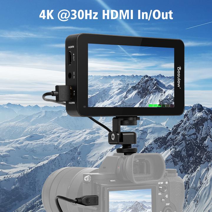 Desview R6 Camera Field Monitor, 5.5 inch 2800nits Ultra High Brightness  Touch Screen 1920x1080 IPS with HDR 3D LUT Waveform VectorScope Peaking  Focus