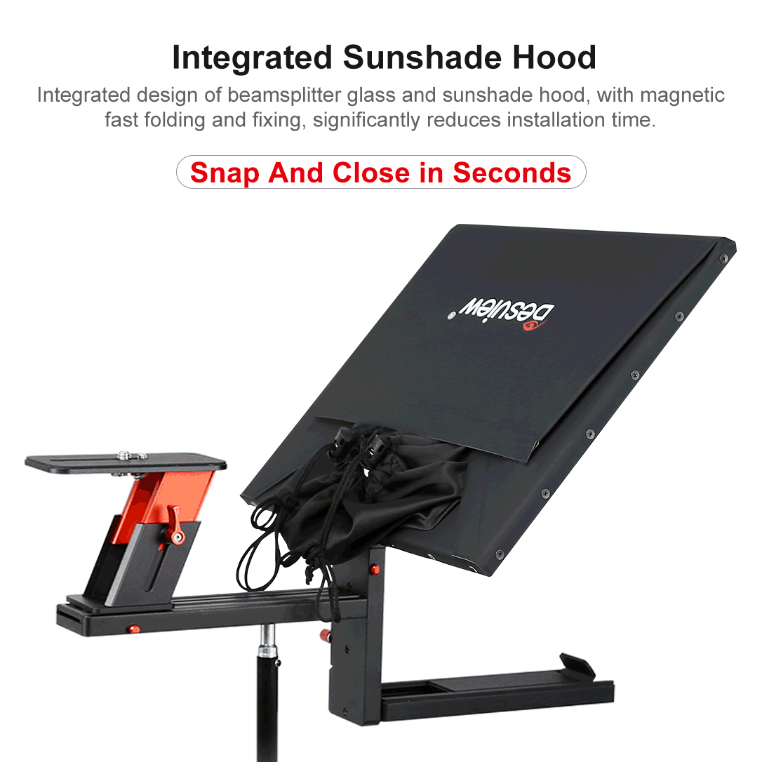 Desview TP170 17 inch Teleprompter Portable Pad Tablets Horizontal Ver