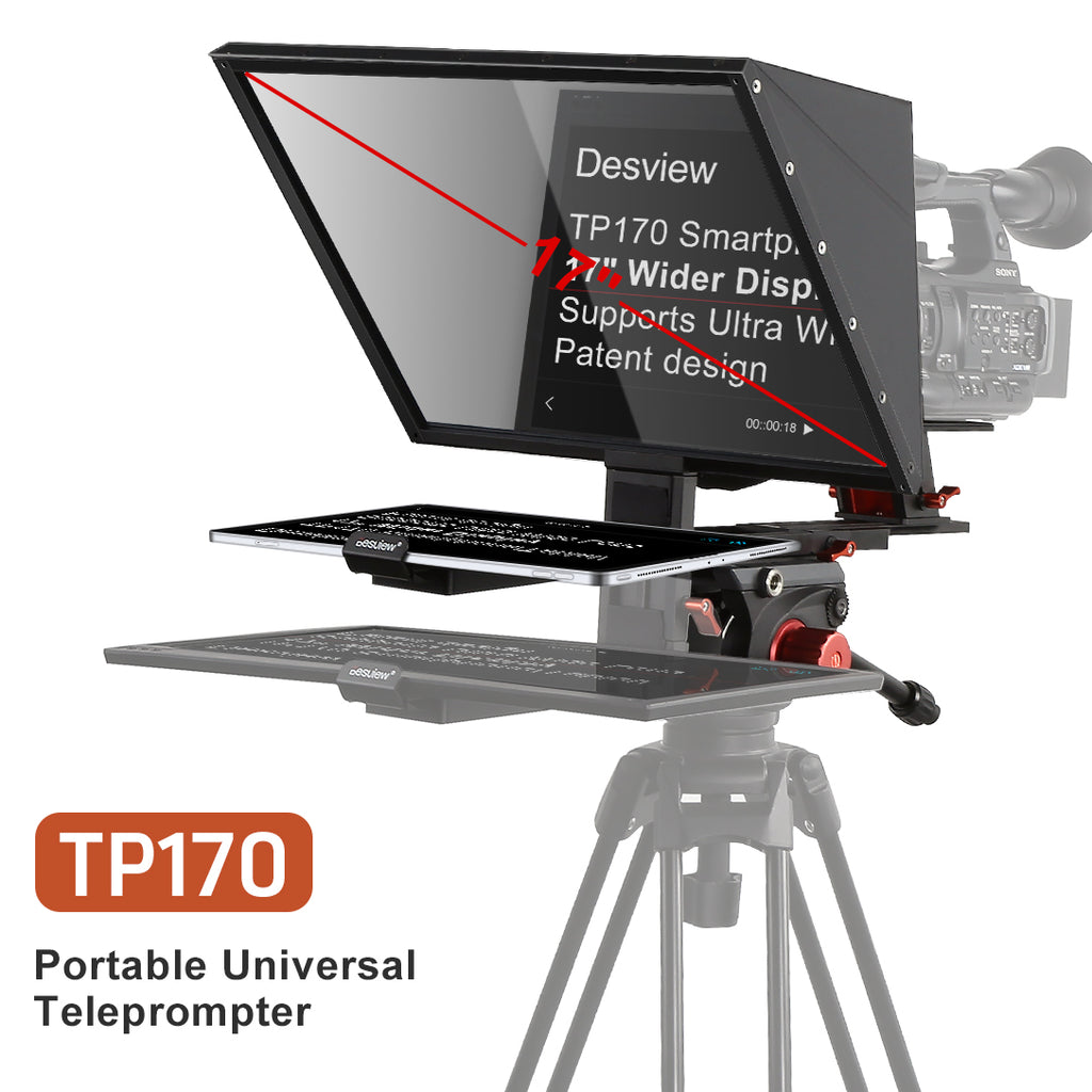 Desview TP170 17 inch Teleprompter Portable Pad Tablets Horizontal Ver